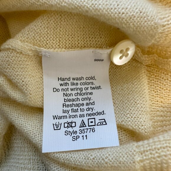 J. Crew Wrap Cardigan Sweater Women's Large Butter Yellow Preppy Minimalist NWT - Picture 13 of 13